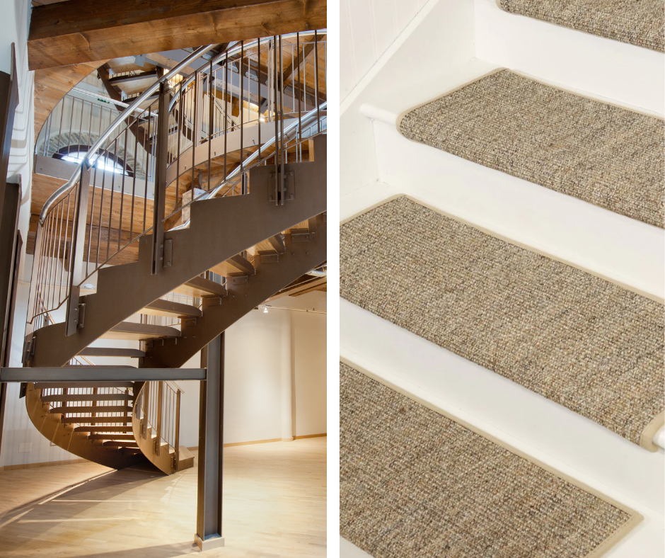 Carpet Stair Treads for Curved Staircase